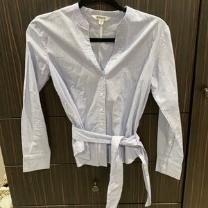 BB Dakota- blue and white pinstripe button down